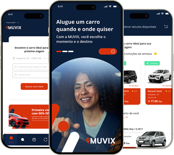 Telas do app Muvix